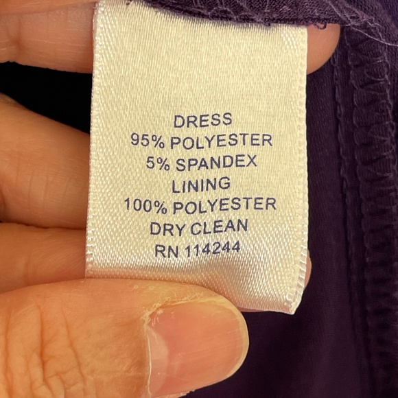 Eliza J Royal Collection Long Sleeve V Neck Mini Dress Stretch Purple - Picture 5 of 13